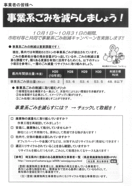 事業ごみの排出量を減らす